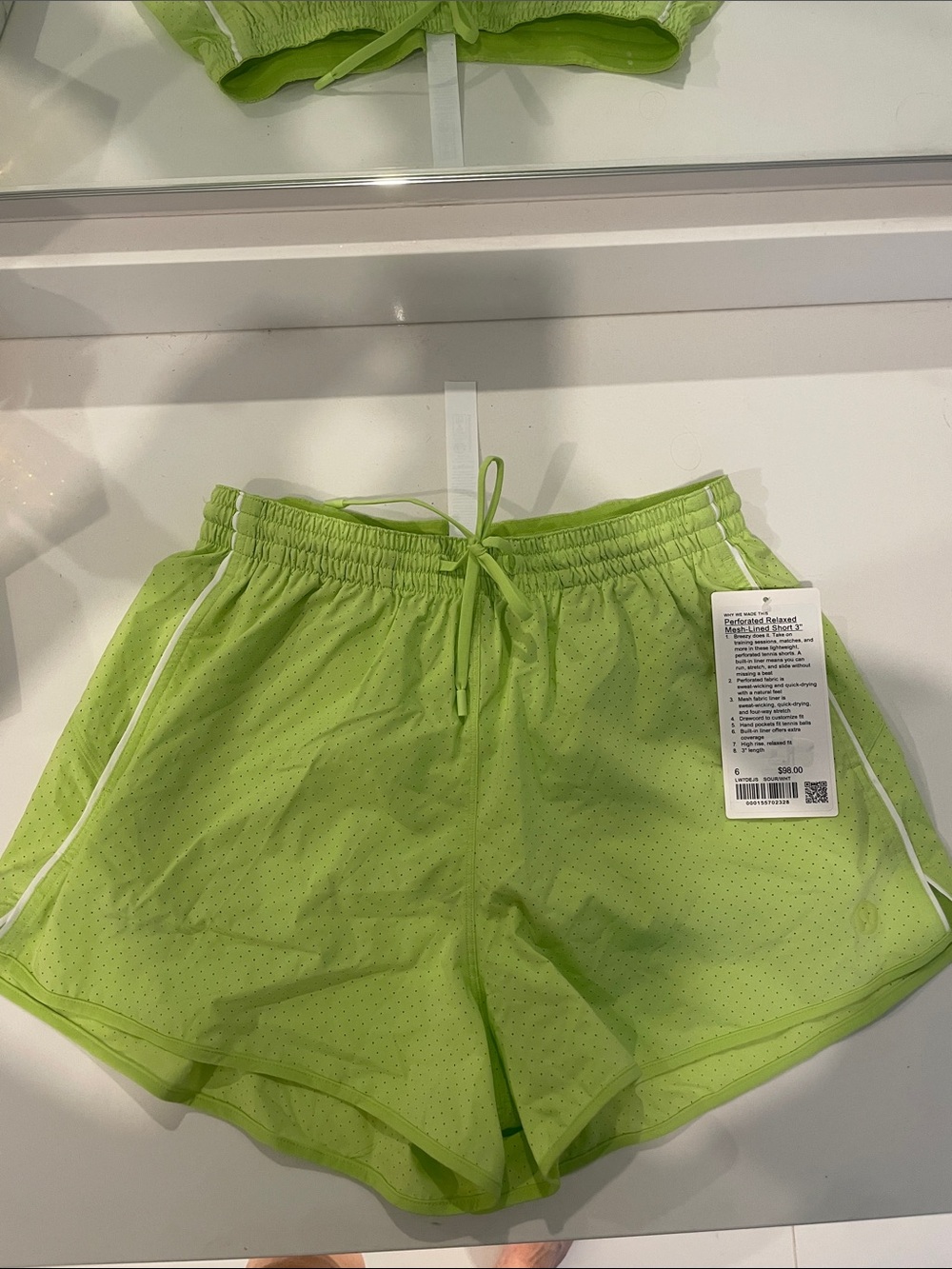 lululemon athletica Neon Lime Athletic Shorts with White Trim